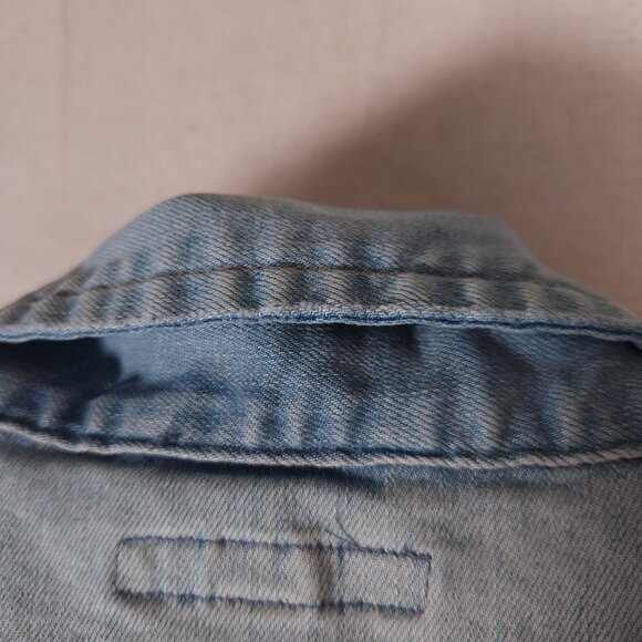Garnet Hill Relaxed Denim Jeans Jacket Womens Size 8 Organic Cotton Blend - Picture 14 of 15